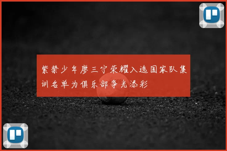 紫禁少年廖三宁荣耀入选国家队集训名单为俱乐部争光添彩